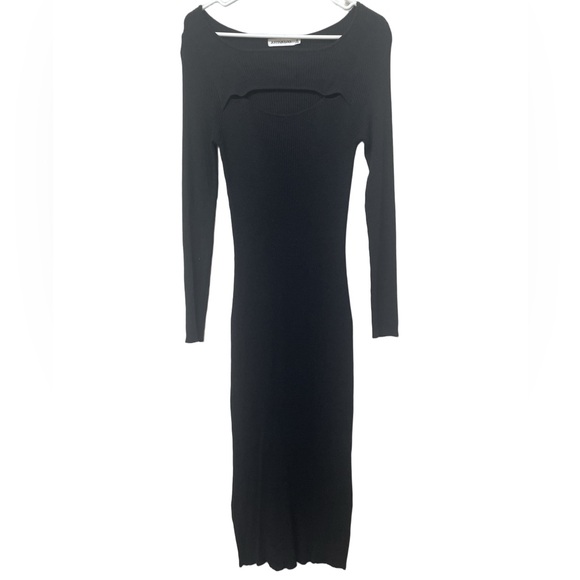 JustFab Dresses & Skirts - JustFab Black Long Sleeve Midi Bodycon Dress